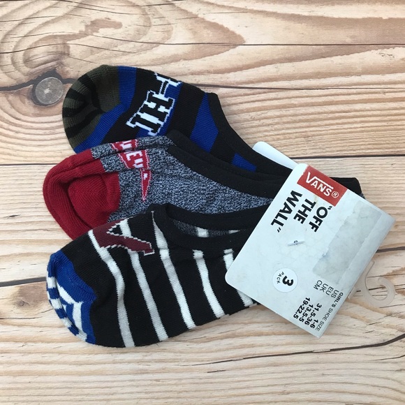 Vans Off The Wall 3 Pairs No Show Socks/Footies - Picture 6 of 12